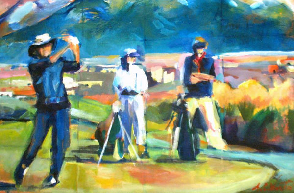 Golf - On The 6th, Giclee Canvas Print, 18" x 22"