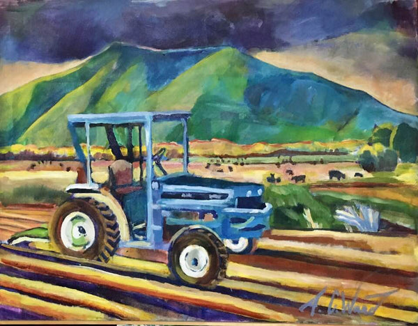 FRV - Blue Tractor Giclee Canvas and Prints, 18" x 22"