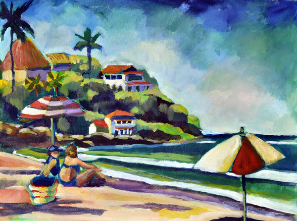 SS - Beach Afternoon Original Painting and Prints, 18" x 24"