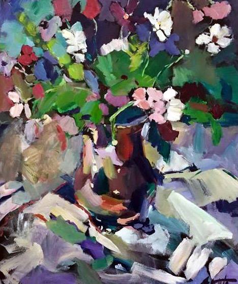 Figure: Cosmos in Silver Vase