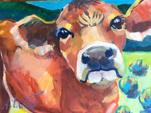 FRM - Cow Eyes, Signed Giclee Canvas and Prints, 18" x 20"