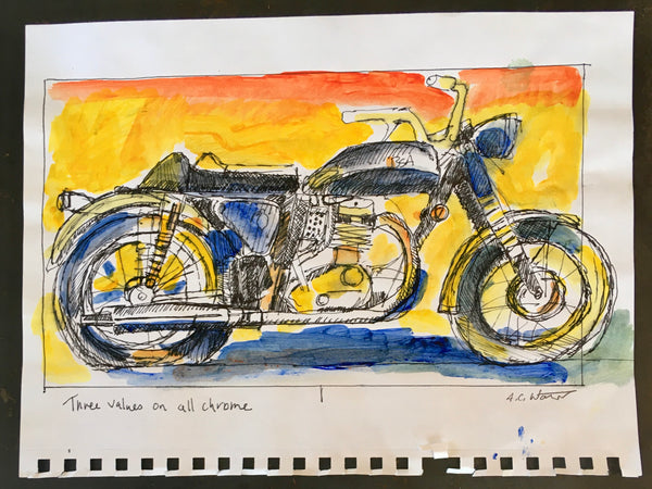 Studio - Motorcycle Study, 6" x 10"