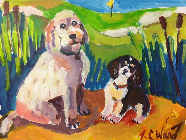 Doodle Custom Dog Painting - 2 Dogs