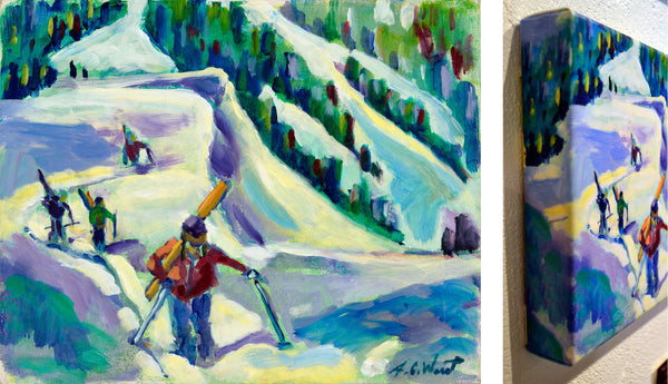 Snow Sports - "Ridge Hikers" Giclee Print on Canvas