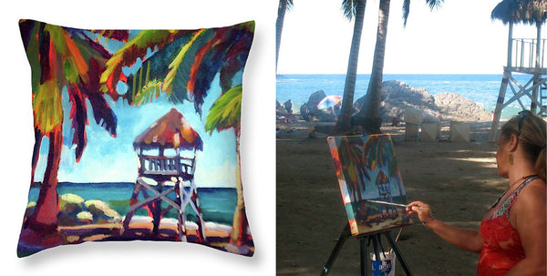 Products - Shaded Palms Throw Pillow