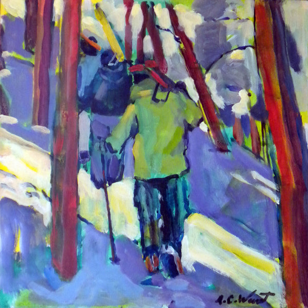 "Hiking the Ridge" Giclee Print Watercolor Paper