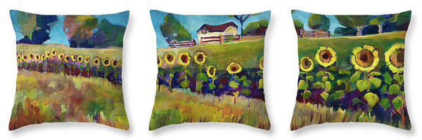 Sunflower Pillow Triptych